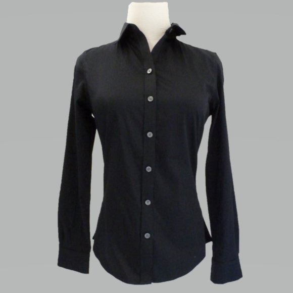 Banana Republic 4P Black Button Down Women's Shirt - Picture 1 of 4